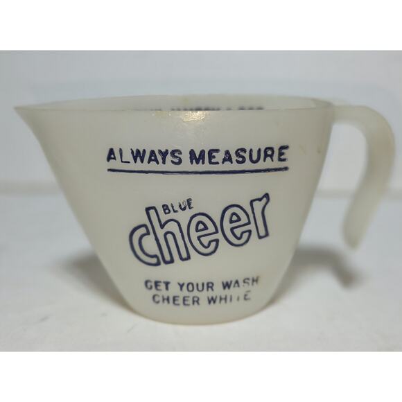 Cheer - Vintage Laundry Detergent Measuring Cup White Plastic - Spout & Handle - Picture 2 of 6